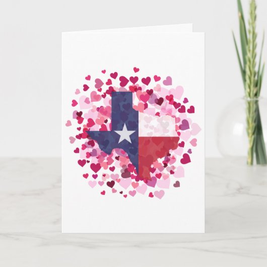 Cartes Pour Fêtes Annuelles Texas dans un champ de cœurs - Saint-Valentin (Devant)