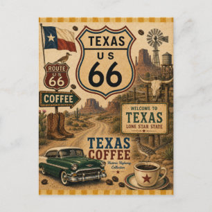 Cartes Pour Fêtes Annuelles Texas Route 66 Lone Star Holiday Road