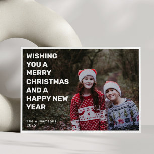 Cartes Pour Fêtes Annuelles Texte blanc gras surimposé sur deux photos Joyeux