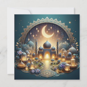 Cartes Pour Fêtes Annuelles Texte de vœux personnalisable Eid Moubarak