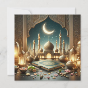 Cartes Pour Fêtes Annuelles Texte de vœux personnalisable Eid Moubarak