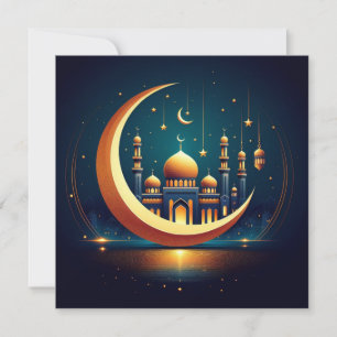 Cartes Pour Fêtes Annuelles Texte de vœux personnalisable Eid Moubarak