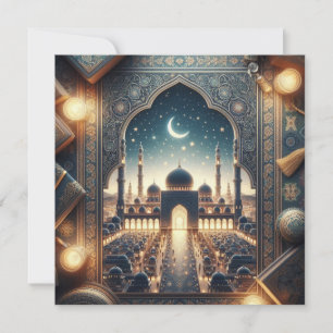 Cartes Pour Fêtes Annuelles Texte de vœux personnalisable Eid Moubarak