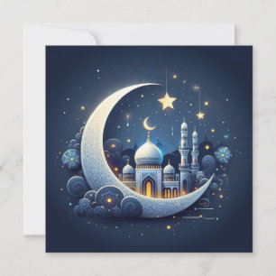 Cartes Pour Fêtes Annuelles Texte de vœux personnalisable Eid Moubarak