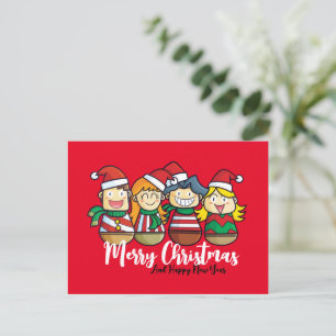 Cartes Pour Fêtes Annuelles Texte personnalisé Amitié adorable Joyeux Noël