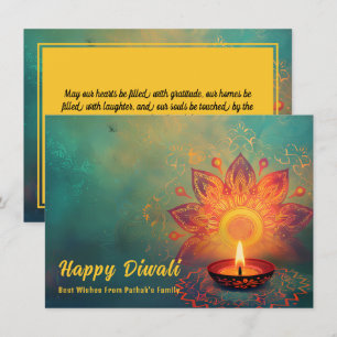 Cartes Pour Fêtes Annuelles Texte personnalisé, Diwali Ethereal Lights