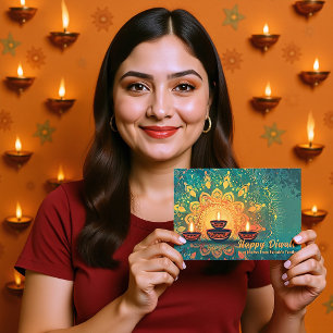 Cartes Pour Fêtes Annuelles Texte personnalisé, Diwali Festival Radiance