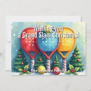 Cartes Pour Fêtes Annuelles 🎾🎄Texte personnalisé, Écrasement de Canne de Bo