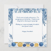 Cartes Pour Fêtes Annuelles Texte personnalisé Festive Foliage Hanoukka (Dos)