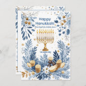 Cartes Pour Fêtes Annuelles Texte personnalisé Hanoukka de rayon d'hiver (Devant / Derrière)