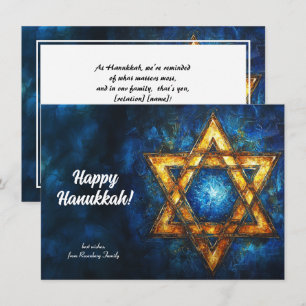 Cartes Pour Fêtes Annuelles Texte personnalisé Happy Hanoukka ✡️, Star of Davi
