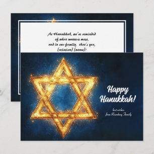 Cartes Pour Fêtes Annuelles Texte personnalisé Happy Hanoukka ✡️, Star of Davi