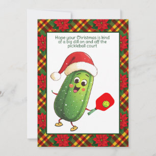 Cartes Pour Fêtes Annuelles Texte personnalisé Père Noël Pickleball Rally