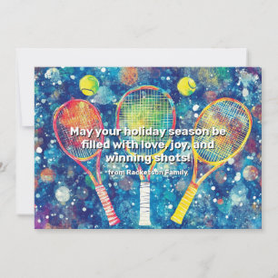 Cartes Pour Fêtes Annuelles 🎾🎄Texte personnalisé, Triple Match de Fêtes