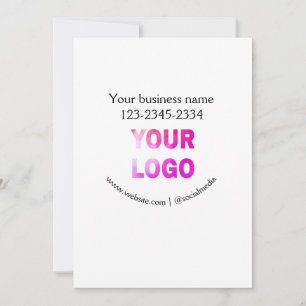 Cartes Pour Fêtes Annuelles texte simple minimal ajoutez votre logo/dessin ici