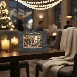 Cartes Pour Fêtes Annuelles Texture de peau de crocodile noir de luxe