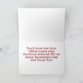 CARTES POUR FÊTES ANNUELLES THANK YOU & HAPPY VALENTINE DAY CO-WORKER (Intérieur)