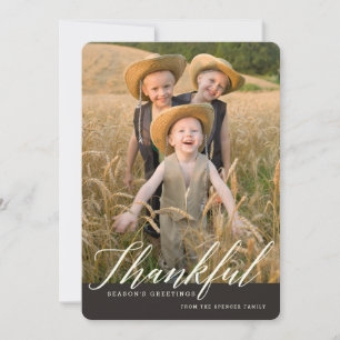 Cartes Pour Fêtes Annuelles Thankful Autumn Seasonal Photo Greeting