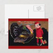 Cartes Pour Fêtes Annuelles Thankgiving vintage (Devant / Derrière)