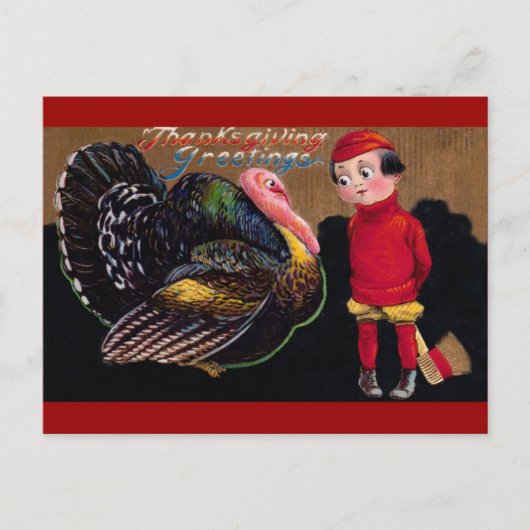 Cartes Pour Fêtes Annuelles Thankgiving vintage (Devant)