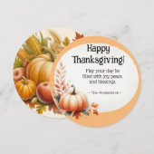 Cartes Pour Fêtes Annuelles Thanksgiving (Devant / Derrière)