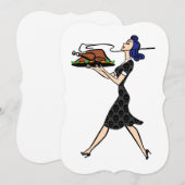 Cartes Pour Fêtes Annuelles thanksgiving 1950 goth ménagère (Devant / Derrière)