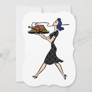 Cartes Pour Fêtes Annuelles thanksgiving 1950 goth ménagère