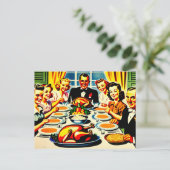 Cartes Pour Fêtes Annuelles Thanksgiving 1950s Style (Debout devant)