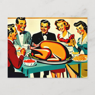 Cartes Pour Fêtes Annuelles Thanksgiving 1950s Style à la maison