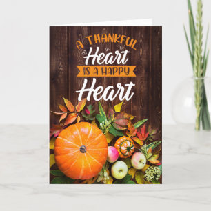 Cartes Pour Fêtes Annuelles Thanksgiving A Thankful Heart Citrouille and Gourd