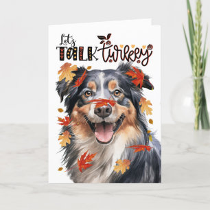 Cartes Pour Fêtes Annuelles Thanksgiving Anglais Berger Chien Parlons Turquie