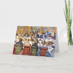 Cartes Pour Fêtes Annuelles Thanksgiving avec Dogs aka "Dogs Dinner Party"