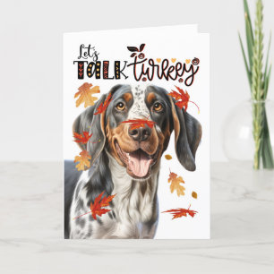 Cartes Pour Fêtes Annuelles Thanksgiving Bluetick Coonhound Dog Talk Turkey