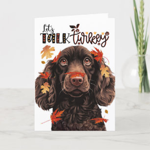 Cartes Pour Fêtes Annuelles Thanksgiving Boykin Spaniel Dog Parlons Turquie