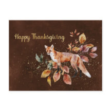 Thanksgiving Brown Fox Feuilles
