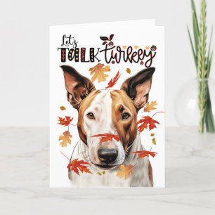 Cartes Pour Fêtes Annuelles Thanksgiving Bull Terrier Dog Parlons Turquie