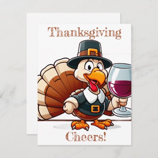 Cartes Pour Fêtes Annuelles Thanksgiving, c'est sympa ! turkey fun (Devant / Derrière)