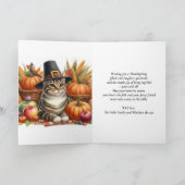Cartes Pour Fêtes Annuelles Thanksgiving Chat avec vacances Citrouilles (Intérieur)