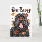 Cartes Pour Fêtes Annuelles Thanksgiving Chien Russe Noir Parlons Turquie (Devant)