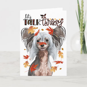 Cartes Pour Fêtes Annuelles Thanksgiving Chinese Crested Dog Parlons Turquie