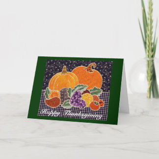 Cartes Pour Fêtes Annuelles Thanksgiving Citrouille et Amis Patchwork