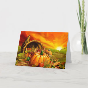 Cartes Pour Fêtes Annuelles Thanksgiving Cornucopia
