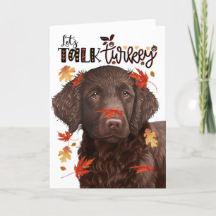 Cartes Pour Fêtes Annuelles Thanksgiving Curly Retriever Parlons Turquie