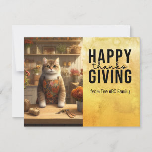 Cartes Pour Fêtes Annuelles Thanksgiving Day for Amoureux de les chats Holiday