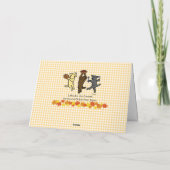 Cartes Pour Fêtes Annuelles Thanksgiving de trio de Labrador de danse (Dos)