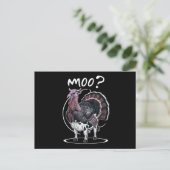 Cartes Pour Fêtes Annuelles Thanksgiving Funky Turkey Cow Moo Fall (Debout devant)