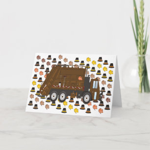 Cartes Pour Fêtes Annuelles Thanksgiving Garbage Camion novembre