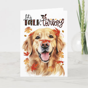 Cartes Pour Fêtes Annuelles Thanksgiving Golden Retriever Dog Parlons Turquie