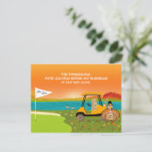 Cartes Pour Fêtes Annuelles Thanksgiving Golf Cart With Moving Boxes  (Debout devant)
