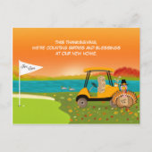 Cartes Pour Fêtes Annuelles Thanksgiving Golf Cart With Moving Boxes  (Devant)